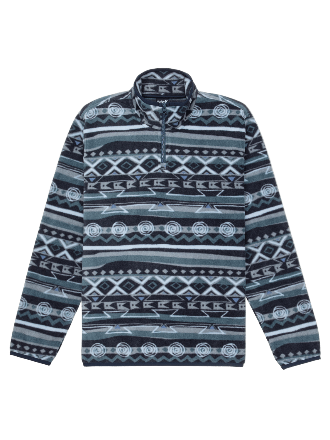 Patterned long-sleeve shirt on a white background
