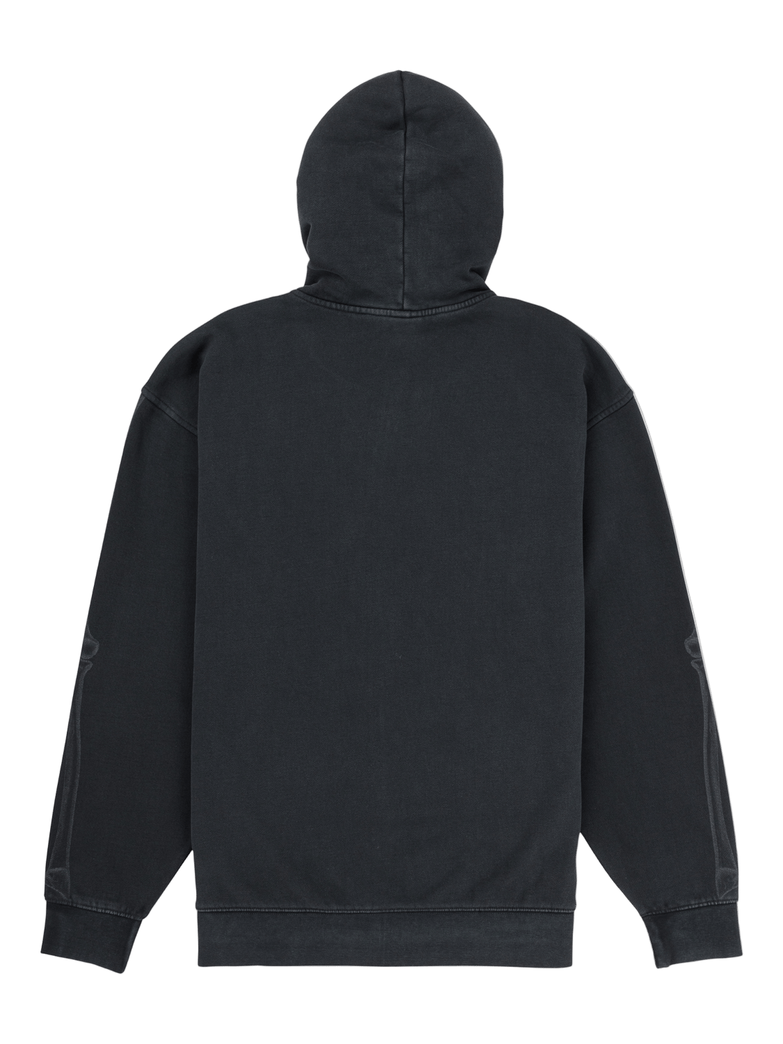 Black hoodie shown from the back on a white background
