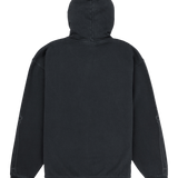 Black hoodie shown from the back on a white background
