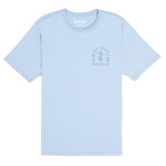 Light blue t-shirt with a graphic design on a white background
