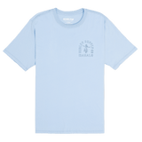 Light blue t-shirt with a graphic design on a white background