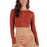 Solid Crop Long Sleeve Rashguard