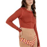 Solid Crop Long Sleeve Rashguard