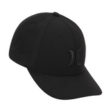 Black cap with a logo on a white background