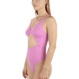New Wave Jacquard Twist Front Cheeky One Piece Swimsuit