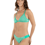 Crimp Stripe Side Tab Cheeky Bikini Bottom