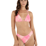 Ombre Plaid Scrunch Classic Triangle Bikini Top