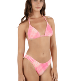 Ombre Plaid Scrunch Classic Triangle Bikini Top