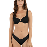 Solid Tab Underwire Bra Bikini Top