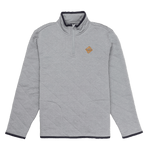 Gray pullover with a logo on a white background