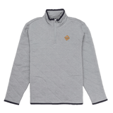 Gray pullover with a logo on a white background