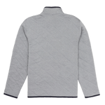 Gray quilted jacket on a white background