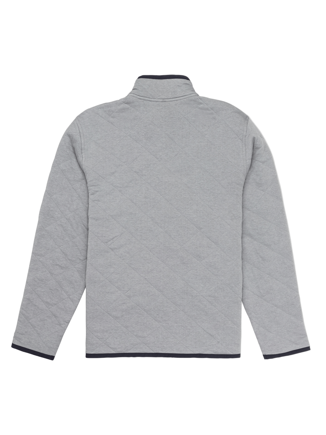 Gray quilted jacket on a white background