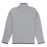 Gray quilted jacket on a white background