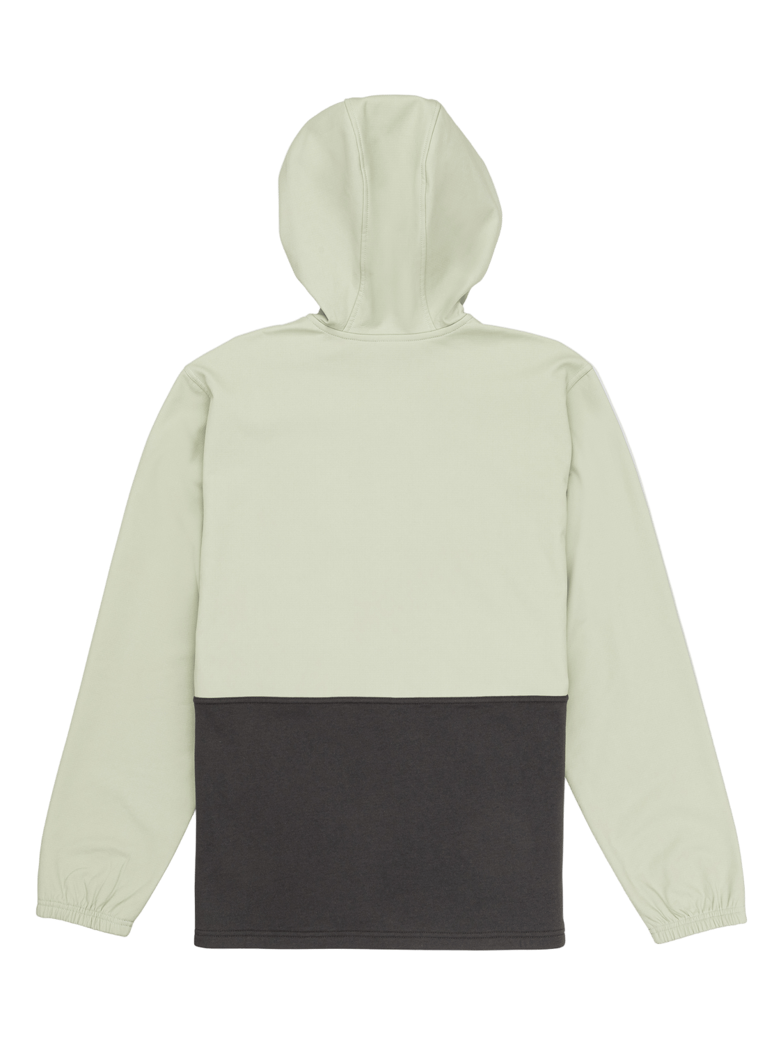Light green jacket with a black panel on a white background
