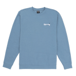 Blue sweatshirt with a logo on a white background