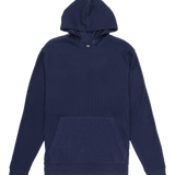 Navy blue hoodie on a white background