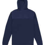 Navy blue hoodie on a white background
