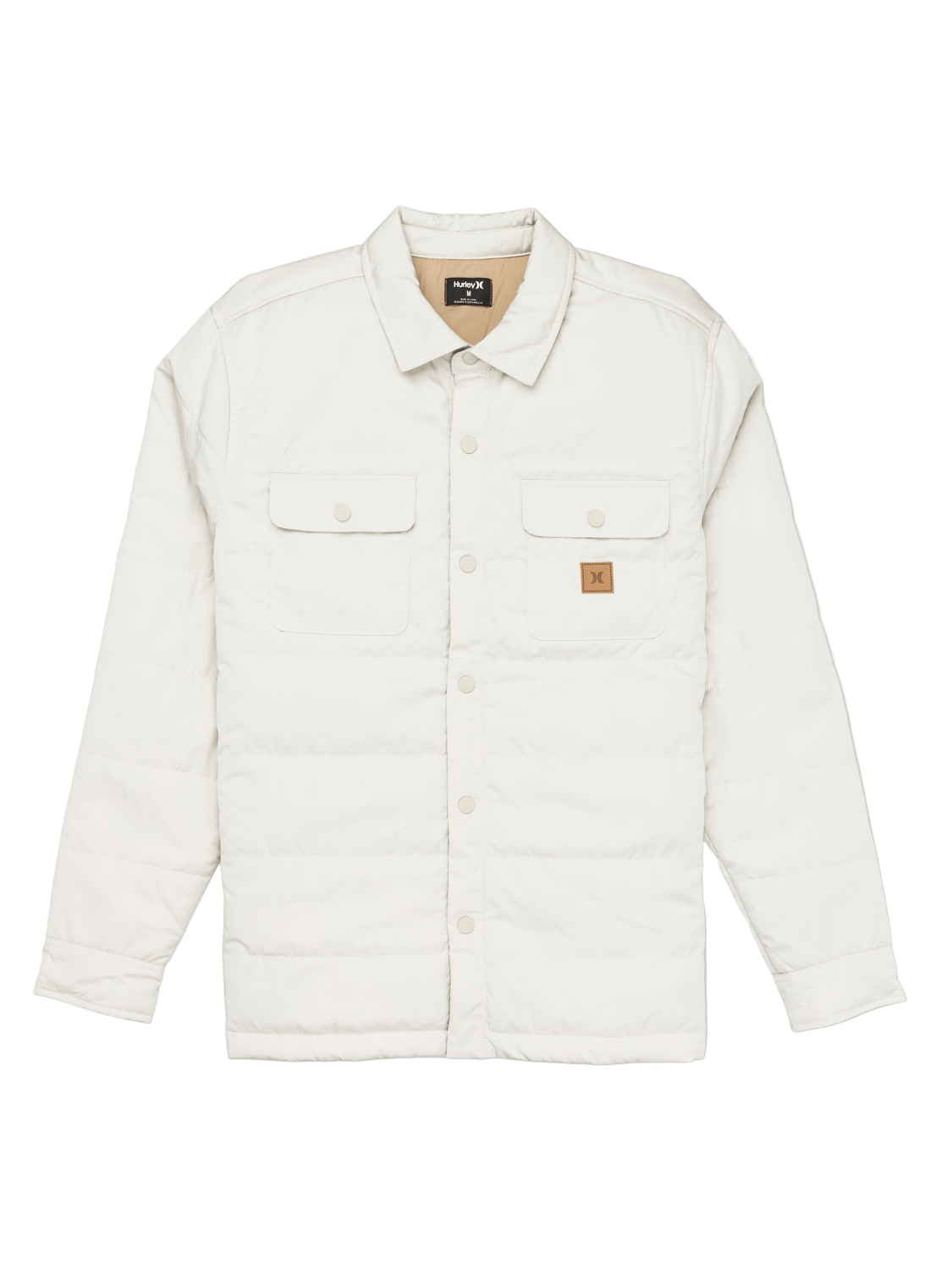 White jacket with Hurley logo on a white background