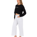 Floreal Long Sleeve Crop T-Shirt