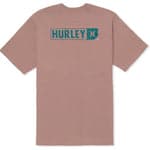 Brown t-shirt with Hurley logo on the back against a white background