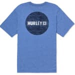 Blue t-shirt with Hurley logo on a white background
