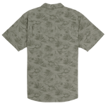 Green patterned shirt on a white background