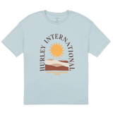 Light blue t-shirt with 'Hurley International' graphic on a white background