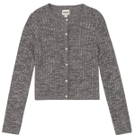 Gray textured cardigan on a white background