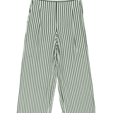 Green and white striped pants on a white background