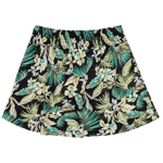 Skirt with tropical leaf pattern on a white background