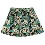 Skirt with tropical floral pattern on a white background