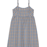 Plaid dress with thin straps on a white background
