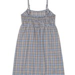 Plaid dress with thin straps on a white background