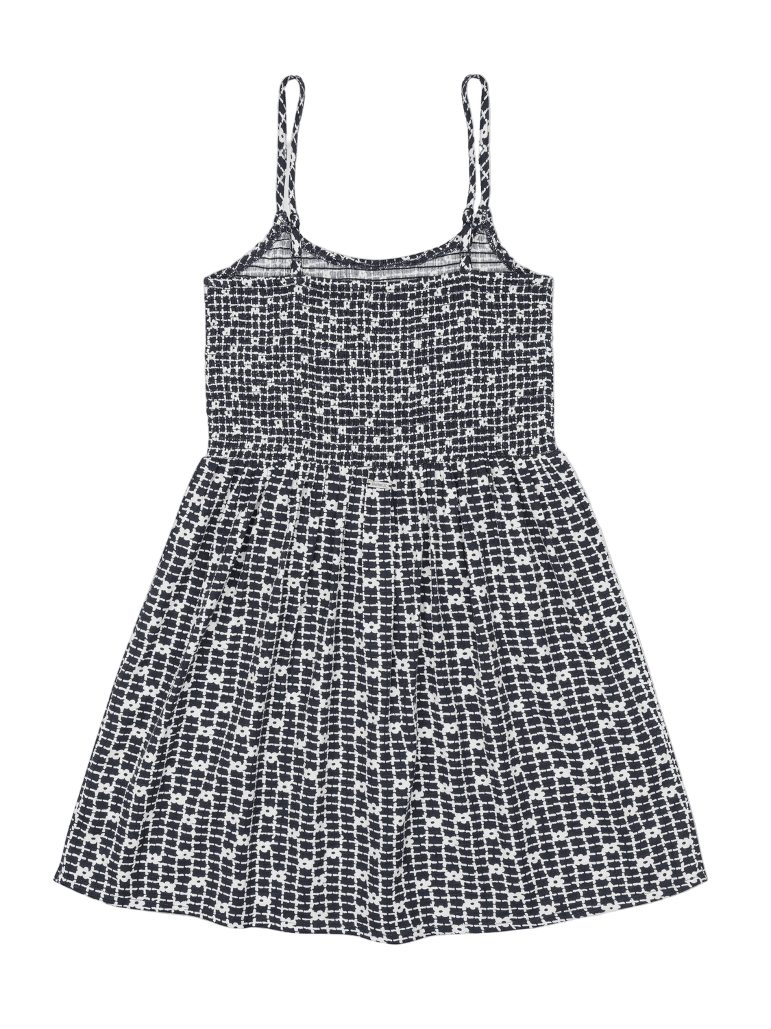 Black and white patterned dress on a white background
