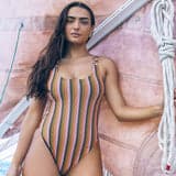 Sunset Shine Stripe Moderate Crossback One Piece