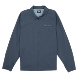 Blue jacket with brand logo on a white background