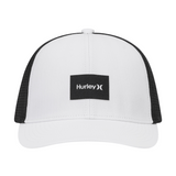 White and black Hurley cap on a white background