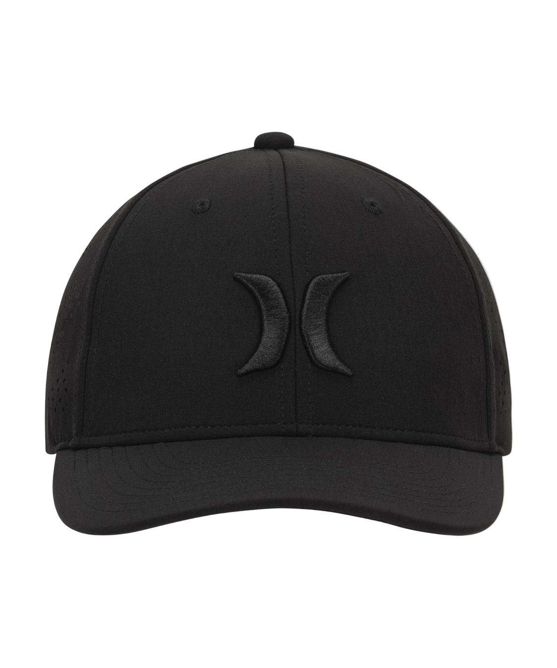 Black cap with Hurley logo on a white background