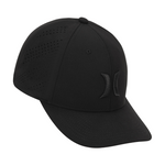 Black cap with a logo on a white background