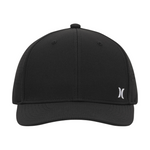 Black cap with a logo on a white background