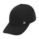 Black cap with a logo on a white background