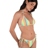 Stripe Crochet Scrunch Classic Triangle Top