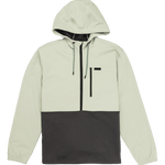 Light green and black hooded jacket on a white background