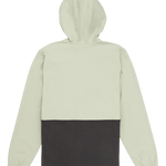 Light green jacket with a black panel on a white background