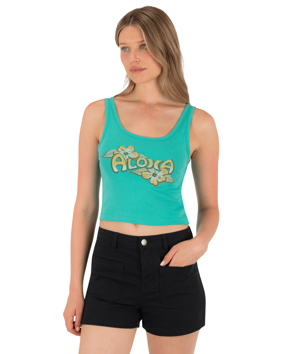 Aloha Scoop Crop Tank