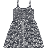 Black and white patterned dress on a white background