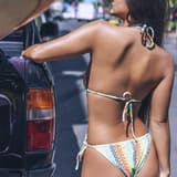 Stripe Crochet Scrunch Cheeky Bottom